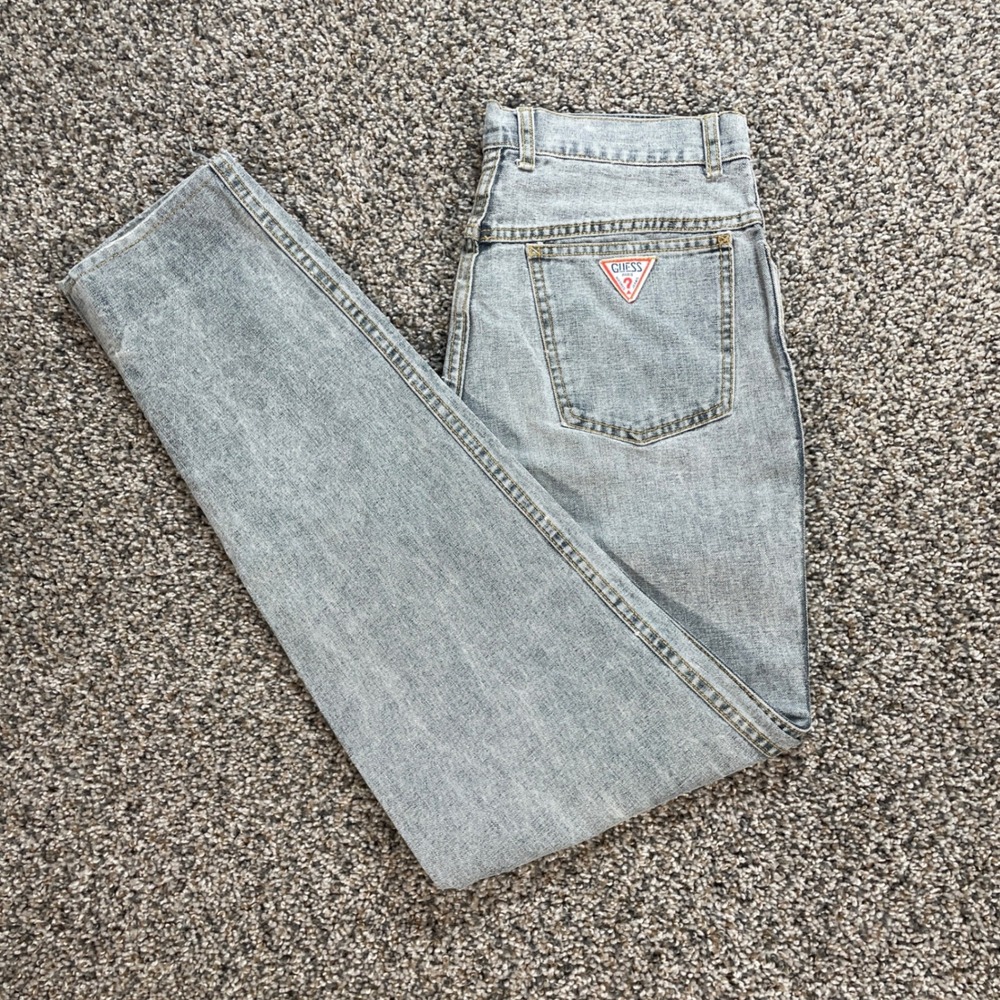 Vintage Guess Georges Marciano Men's 30x31 Grey Tapered High Rise Jeans